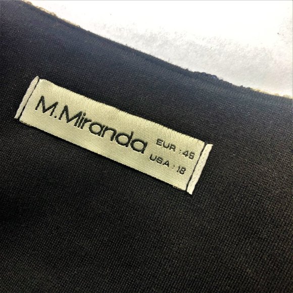 M.MIRANDA Retro Style Sequined Striped Lace Necktie Jacket Sz 18 Made in Turkey - Picture 6 of 6